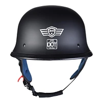 Ahr Run-g Dot German Style Motorcycle Half Helmet Open Face Cruiser Chopper Biker Skull Cap Helmet