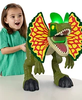 Imaginext Jurassic World Thrash Attack Dilophosaurus Dinosaur Toy with Lights Sounds for Kids