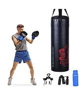 Slickblue 5 Pieces Filled Punching Boxing Set with Jump Rope and Gloves