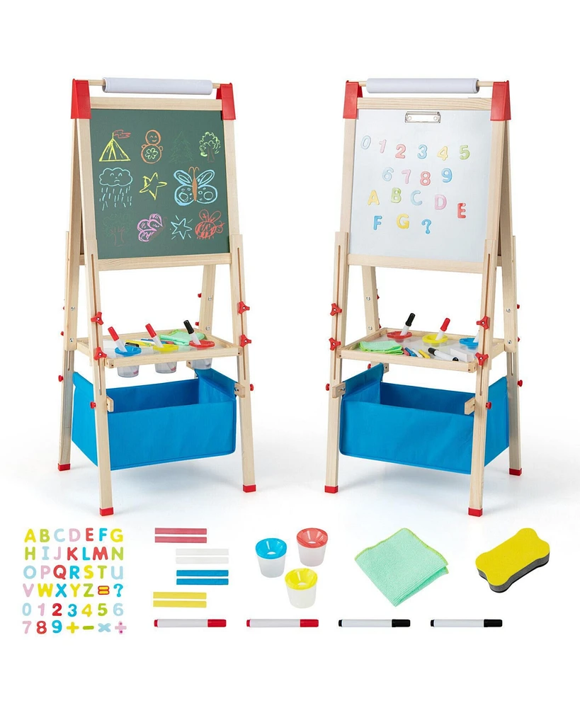 Sugift 3-in-1 Double-Sided Adjustable Kid Easel for 3-8 Years Old Toddlers