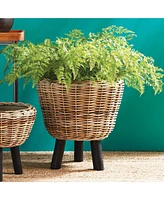 Napa Home & Garden Woven Rattan Dry Basket Plant Riser 21.25"