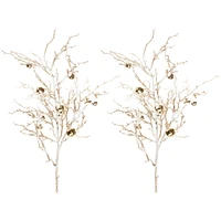 Slickblue Set of 2 Sleigh Bell Branches – Ideal for Festive Holiday and Winter Decor