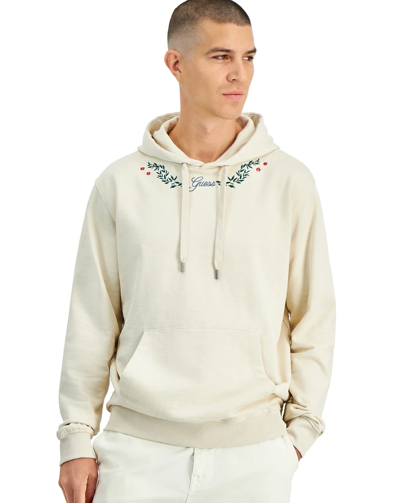 Guess Men's Mini Flowers Long Sleeve Hoodie