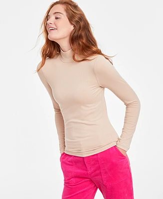 On 34th Women's Ribbed Mock Neck Long-Sleeve Top, Created for Macy's