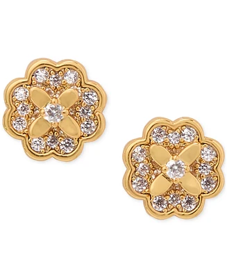 Kate Spade New York Gold-Tone Pave Flower Mini Stud Earrings