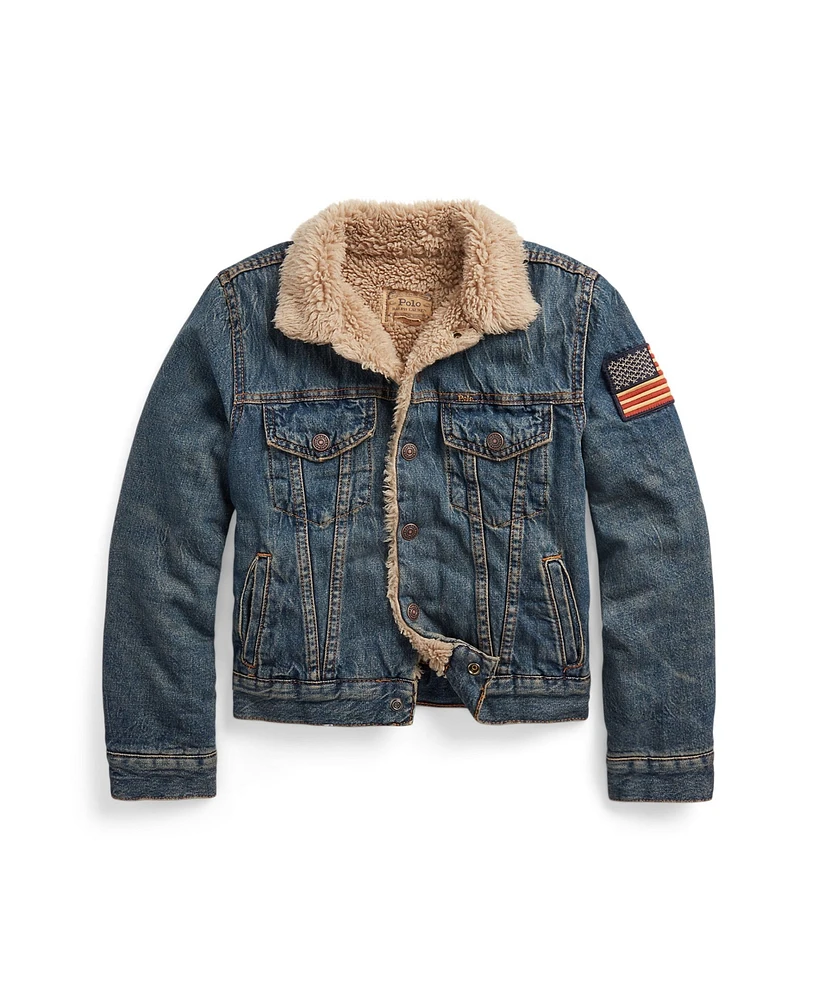 Polo Ralph Lauren Big Boys Teddy Fleece–Lined Denim Trucker Jacket