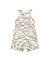 Hope & Henry Big Girls Halter Button Front Linen Romper