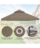 Yescom Canopy Top Replacement UV30+ Cover for 2-Tier 10x12 Ft Gazebo Garden