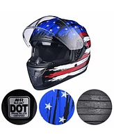 Ahr Run-f Full Face Motorcycle Helmet Dual Visor Dot Approved Xl