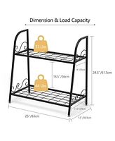 Givimo 2-tier Patio Metal Plant Stand