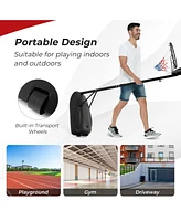 Givimo 5.5 to 7.5 Ft Adjustable Portable Basketball Hoop System with Anti-Rust Stand and Wheels