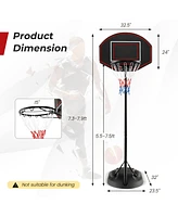 Givimo 5.5 to 7.5 Ft Adjustable Portable Basketball Hoop System with Anti-Rust Stand and Wheels