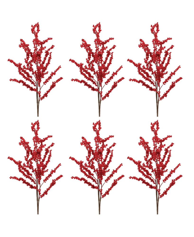 Slickblue Berry Spray Seasonal Berry Decoration for Autumn and Winter (Set of 6