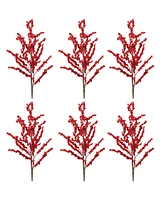 Slickblue Berry Spray Seasonal Berry Decoration for Autumn and Winter (Set of 6