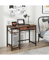 Skonyon Computer Desk with Charging Station and Drawer & Adjustable Shelf