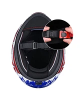 Ahr Run-f Full Face Stars and Stripes Motorcycle Helmet Flip up Dual Visor Dot