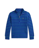 Polo Ralph Lauren Little and Toddler Boys Striped Cotton Quarter-Zip Pullover Sweatshirt