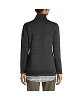 Lands' End Women's Sweater Fleece Quarter Zip Pullover