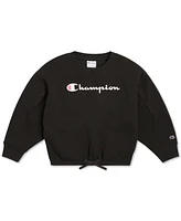 Champion Little Girls Fleece Crewneck Sweatshirt & Jogger Pants, 2 Piece Set