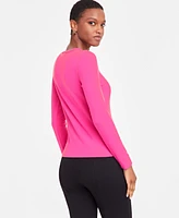 On 34th Women's Scoop-Neck Ribbed Long-Sleeve Top, Created for Macy's