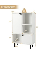 Sugift Stackable Bookcase with Adjustable Shelf and Cubes