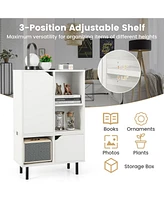 Sugift Stackable Bookcase with Adjustable Shelf and Cubes