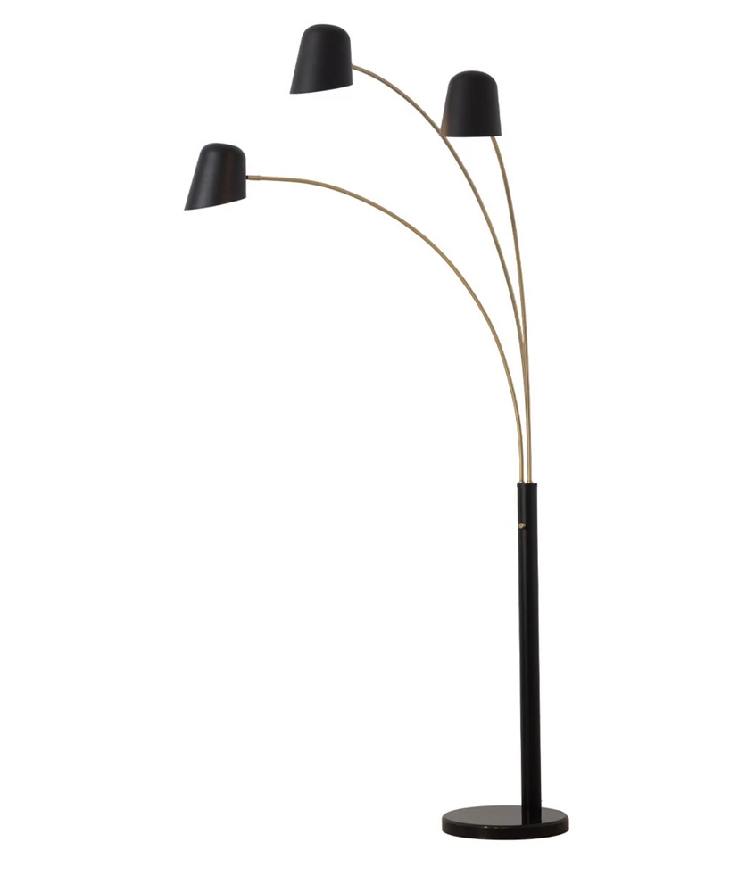 Nova of California Culver 86" 3 Light Steel Dimmer Switch Arc Floor Lamp