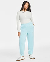 On 34th Women's Tapered Fleece Jogger Pants, Created for Macy's