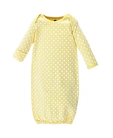 Hudson Baby Baby Girls Cotton Long-Sleeve Gowns 4pk, Daisy, 0-6 Months