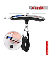 5 Core Luggage Scale 1 Piece 110 Pounds Digital Hanging Weight Scale w Backlight Rubber Paint Handle Battery Included- Ls-005