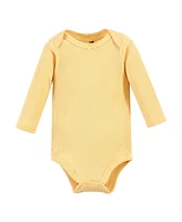 Hudson Baby Girls Thermal Long Sleeve Bodysuits, Acorn Botanical