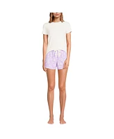 Lands' End Women's Knit Pajama Short Set Sleeve T-Shirt and Shorts