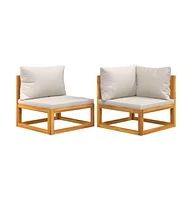 vidaXL 2 Piece Patio Sofa Set with Cushions Solid Wood Acacia