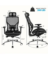 Skonyon High-Back Mesh Executive Chair with Sliding Seat and Adjustable Lumbar Support