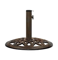 vidaXL Umbrella Base Bronze 15.7"x15.7"x12.6" Cast Iron