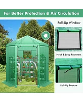 Skonyon Walk-In Hexagonal Greenhouse with Pe Cover and Metal Frame