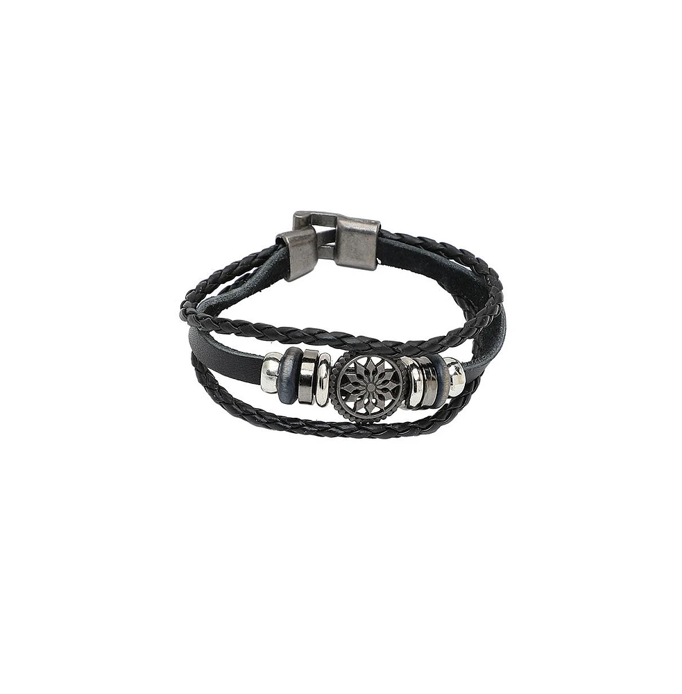 Sohi Women's Wheel Leather Bracelet