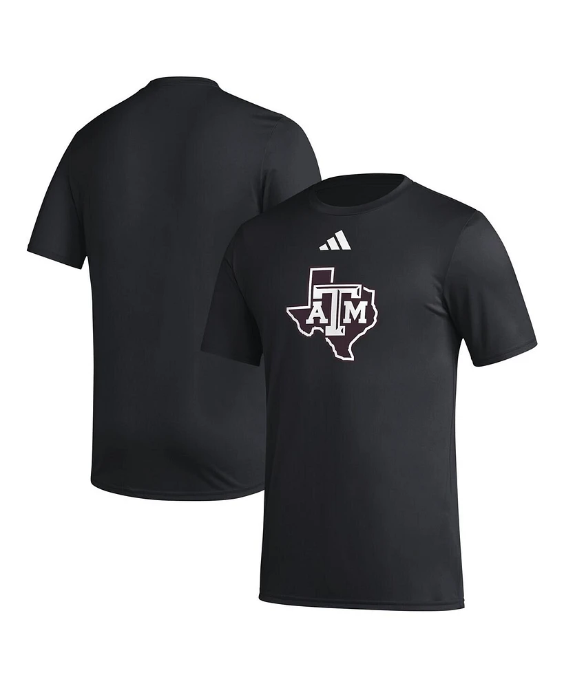 Adidas Men's Black Texas A M Aggies Primary Locker Logo Pre-Game Aeroready T-Shirt