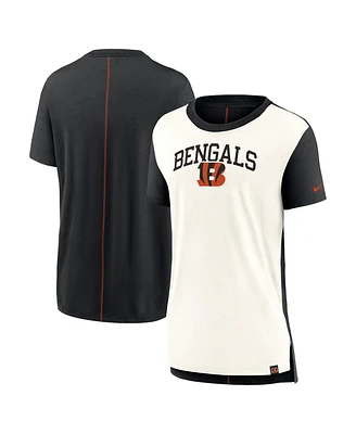 Nike Women's Cream/Black Cincinnati Bengals Wordmark Tri-Blend T-Shirt