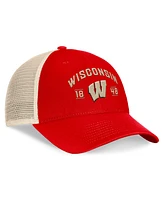 Top of the World Men's Red Wisconsin Badgers Heritage Waylon Trucker Adjustable Hat