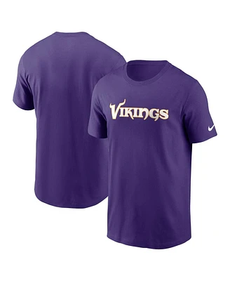 Nike Men's Purple Minnesota Vikings Primetime Wordmark Essential T-Shirt