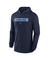 Jordan Men's Navy North Carolina Tar Heels Sideline Hoodie Performance Long Sleeve T-Shirt