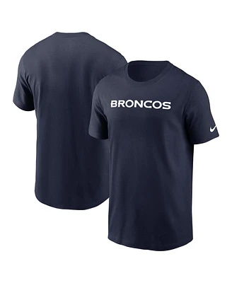 Nike Men's Navy Denver Broncos Primetime Wordmark Essential T-Shirt