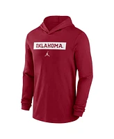 Jordan Men's Crimson Oklahoma Sooners Sideline Hoodie Performance Long Sleeve T-Shirt