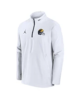 Jordan Men's White Michigan Wolverines Sideline Coaches Quarter-Zip Jacket