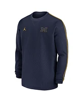 Jordan Men's Navy Michigan Wolverines 2024 Sideline Coaches Long Sleeve Top