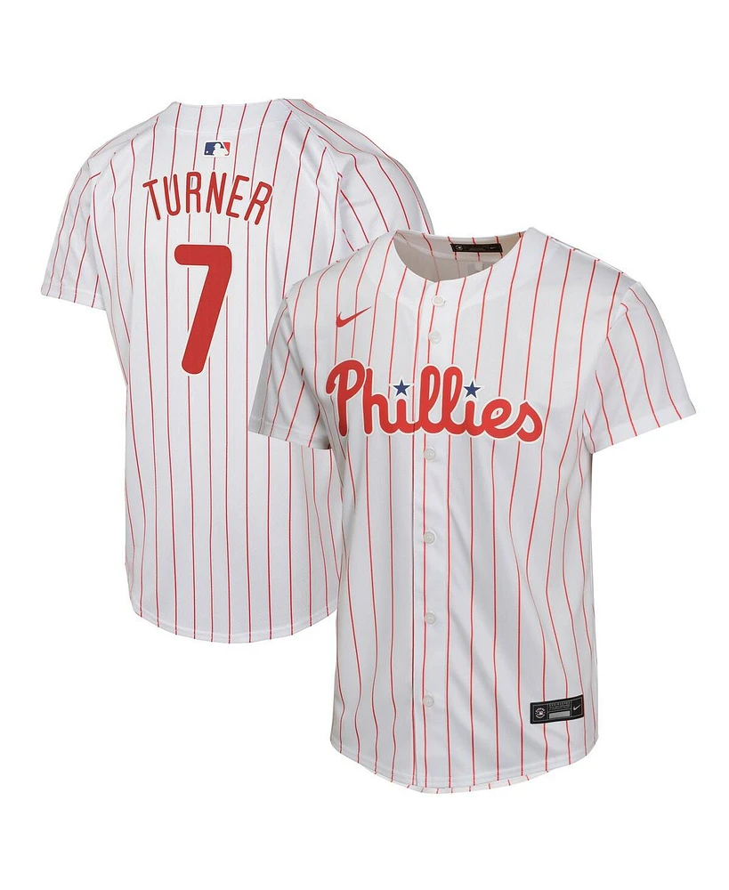 Nike Big Boys and Girls Trea Turner White Philadelphia Phillies Home Game Player Jersey