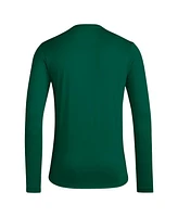 Adidas Men's Green Miami Hurricanes Locker Football Pre-Game Aeroready Long Sleeve T-Shirt