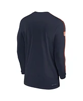 Nike Men's Navy Chicago Bears Sideline Coach Uv Performance Long Sleeve T-Shirt