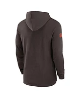 Nike Men's Brown Cleveland Browns Sideline Hoodie Performance Long Sleeve T-Shirt